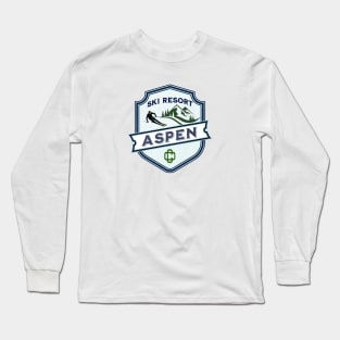 Aspen Colorado Ski Resort Badge Long Sleeve T-Shirt